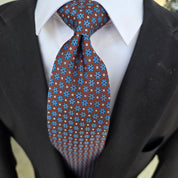 Brown Blue Polka Dot Tie