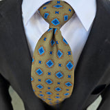Olive Green Blue Tie