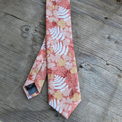 Cream White Leaf Floral Tie