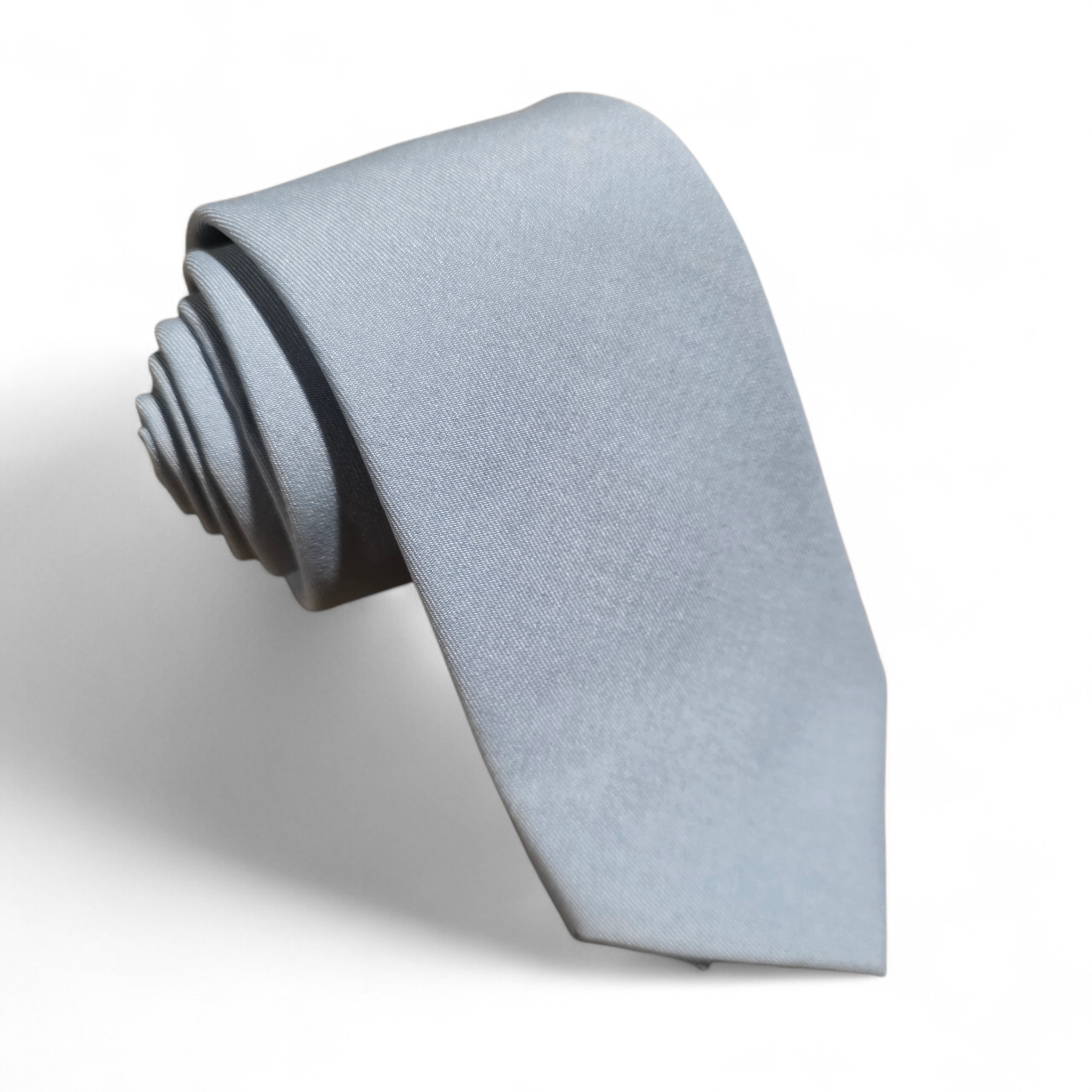 Glacier Blue solid Silk Tie Pocket Square Cufflink Set