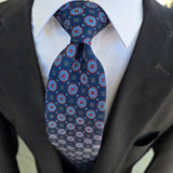 Dark Denim Blue Red Dot Tie