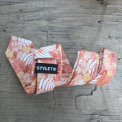 Cream White Leaf Floral Tie