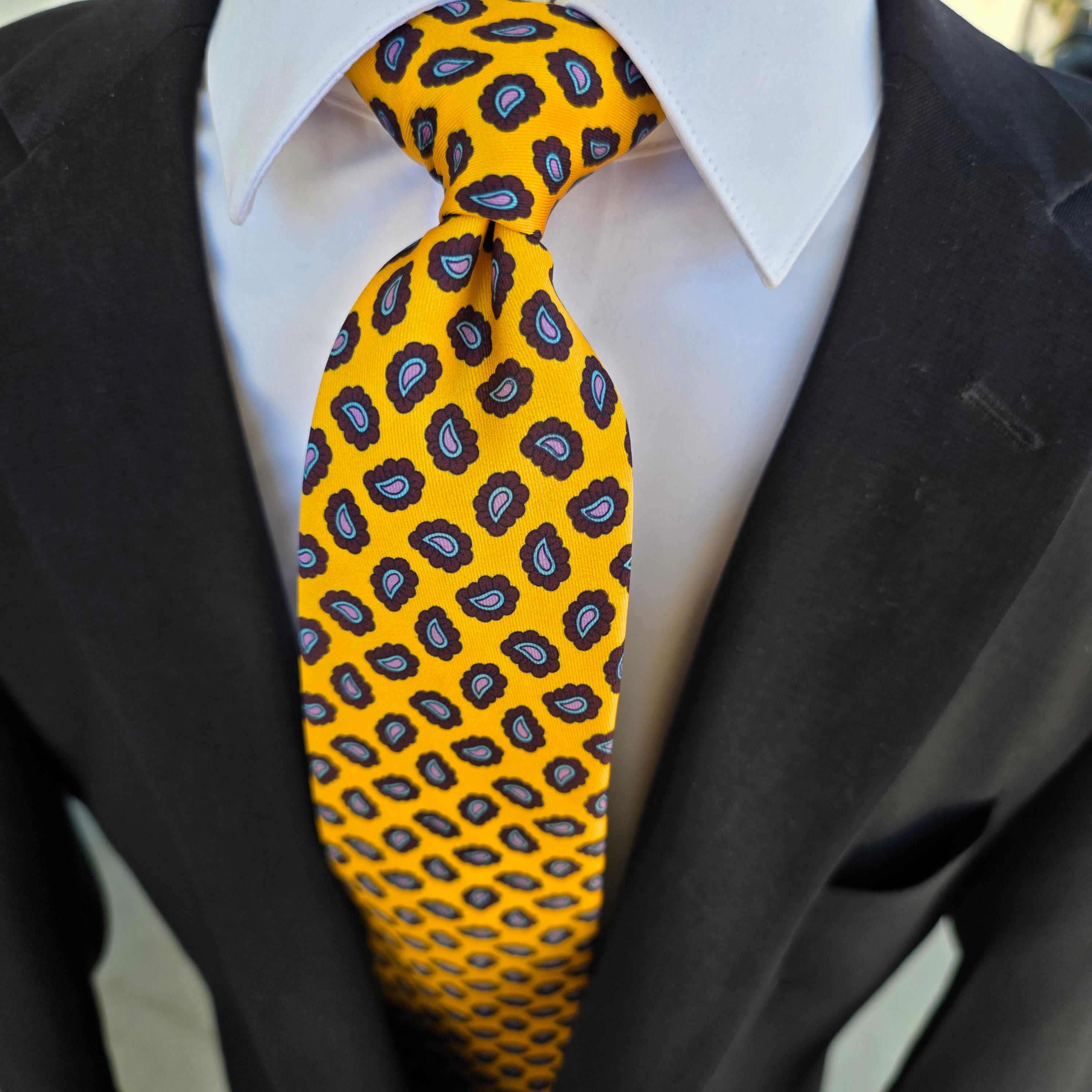 Yellow Wine Paisley Tie