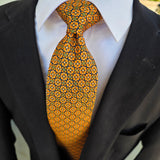 Orange Yellow Geometric Tie