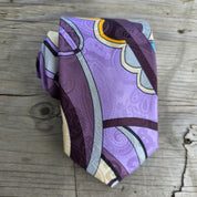 Lavender Khaki Yellow Silk Tie Pocket Square Cufflink Set