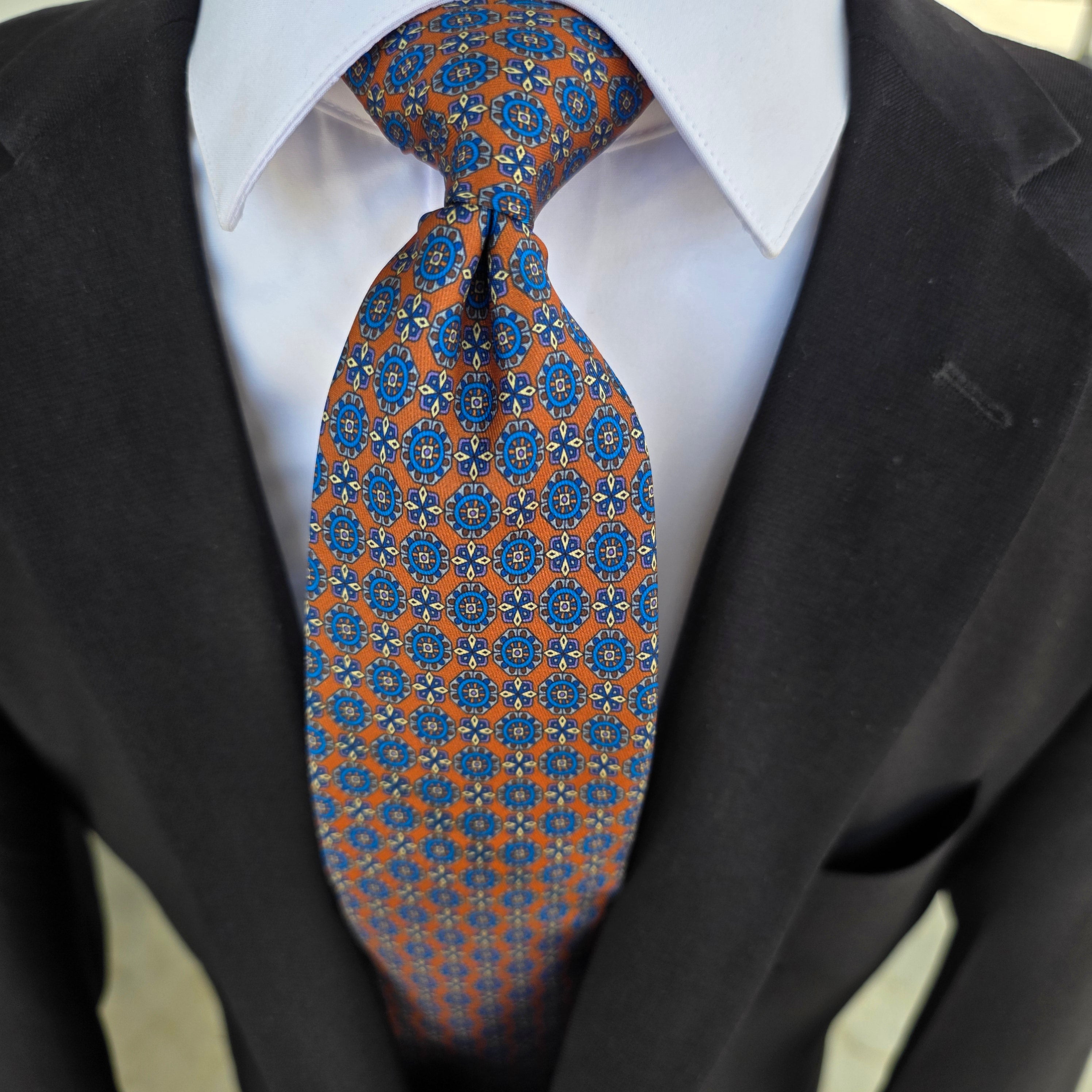 Orange Blue Dot Tie