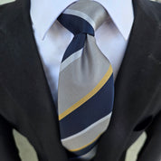 Blue Gray Stripe Tie