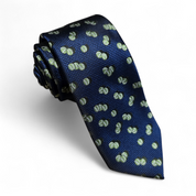 Navy Blue Tennis Silk Tie Pocket Square Cufflink Set