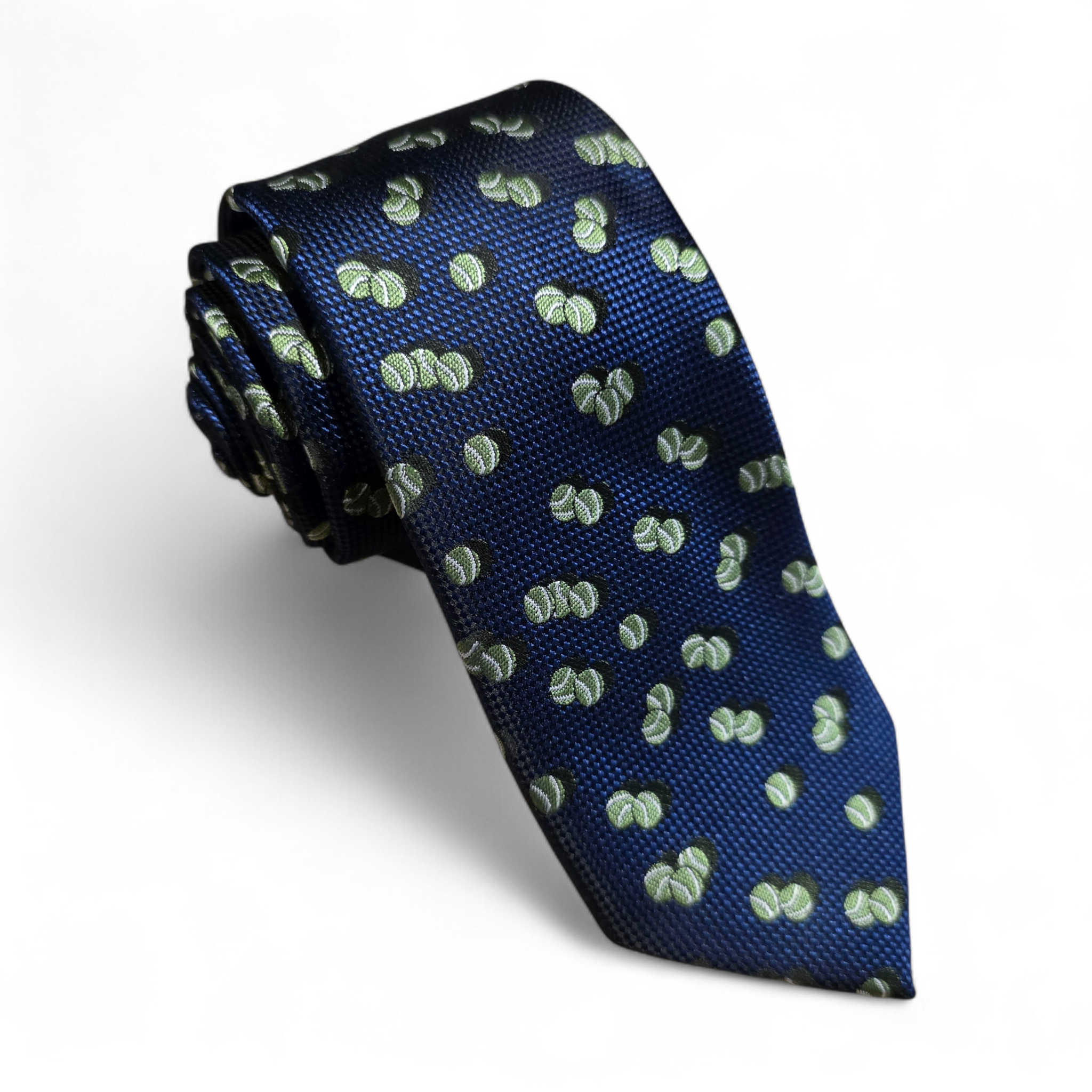 Navy Blue Tennis Silk Tie Pocket Square Cufflink Set