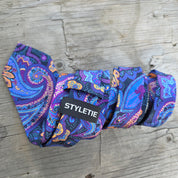 Navy Blue Purple Paisley Tie