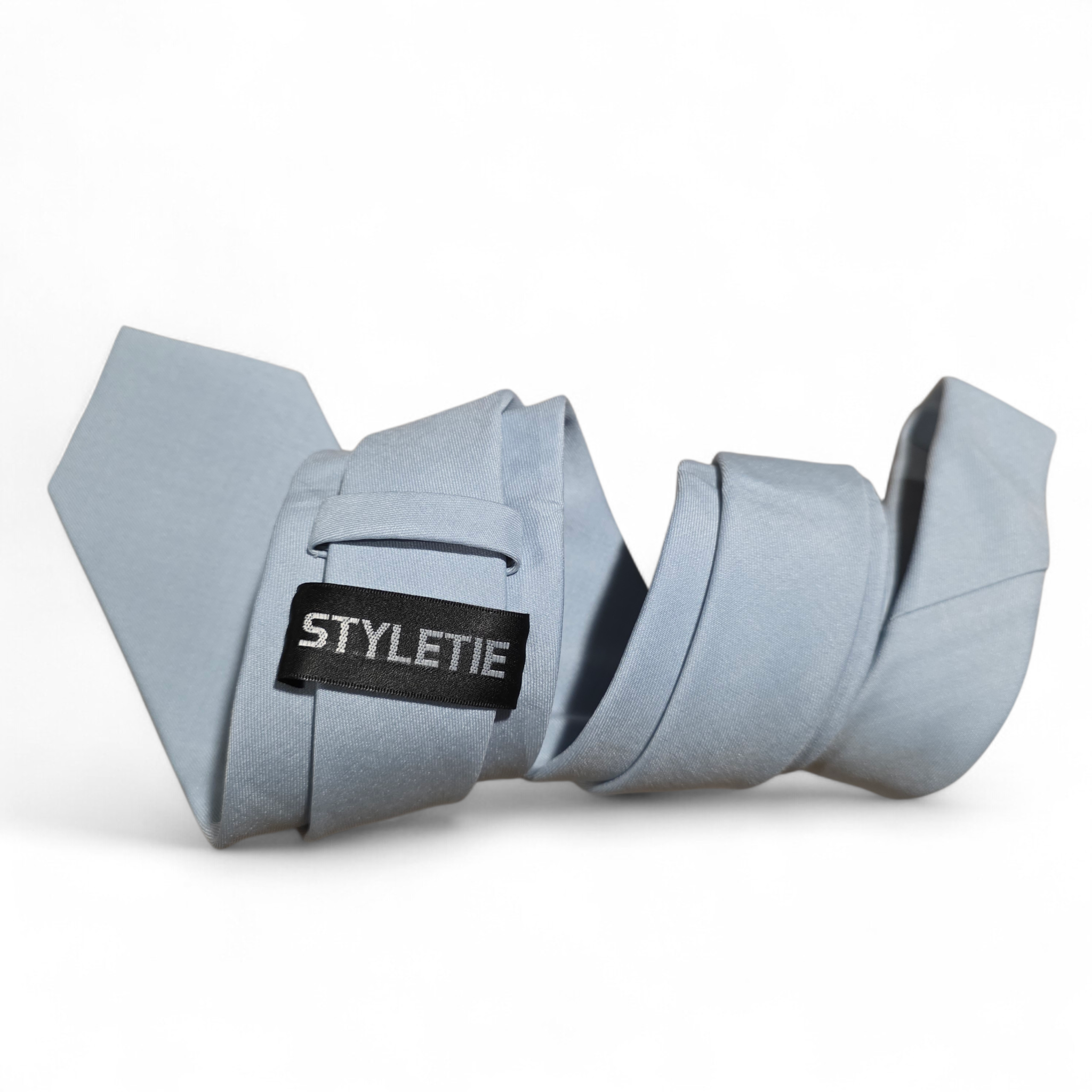 Glacier Blue solid Silk Tie Pocket Square Cufflink Set