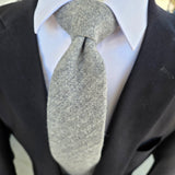 Gray Wool Floral Tie