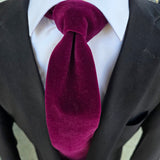 Purple Velvet Floral Tie