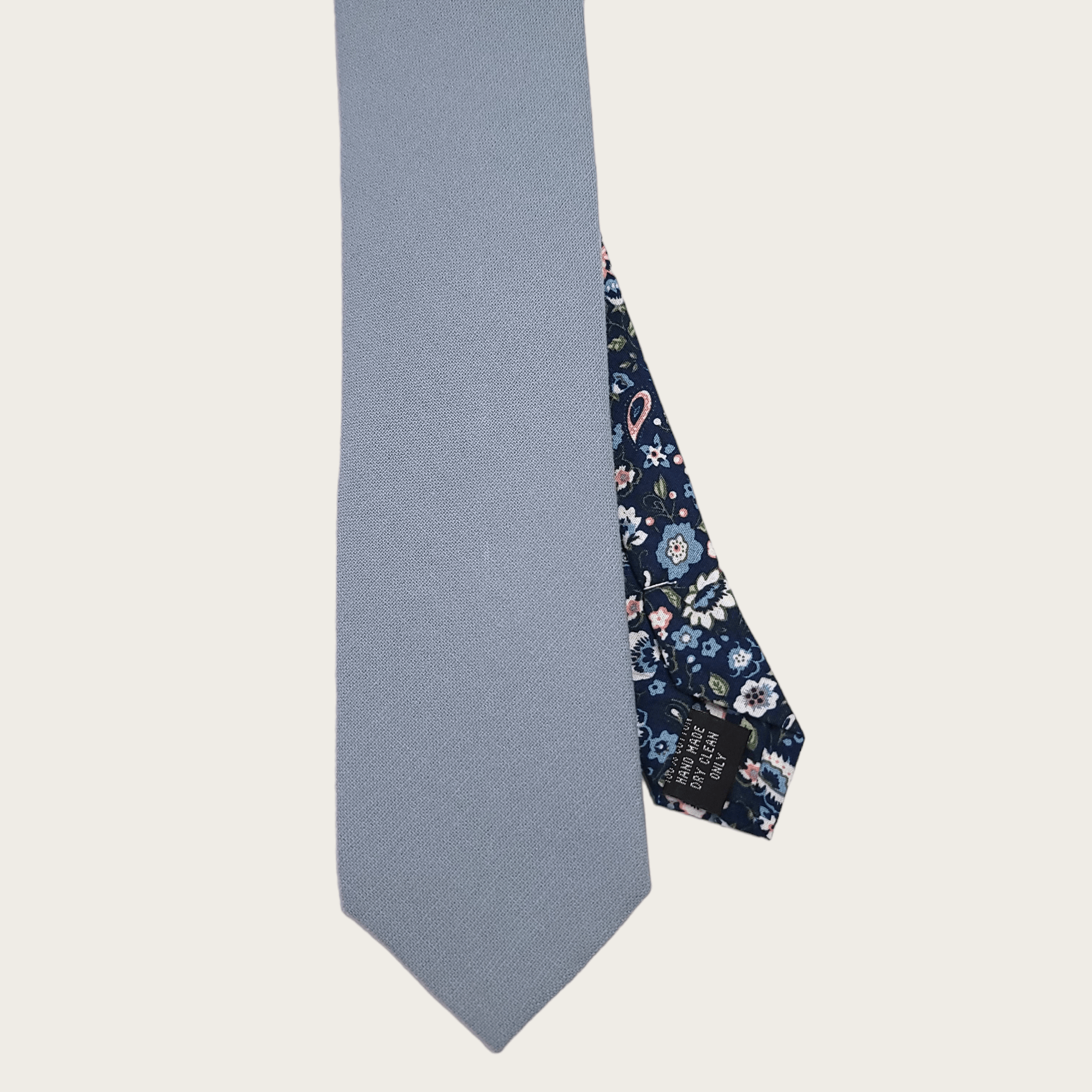 Slate Gray Navy Blue Floral Peekaboo Tie - STYLETIE