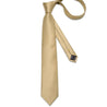 Solid Pale Gold Silk Tie Pocket Square Cufflink Set - STYLETIE