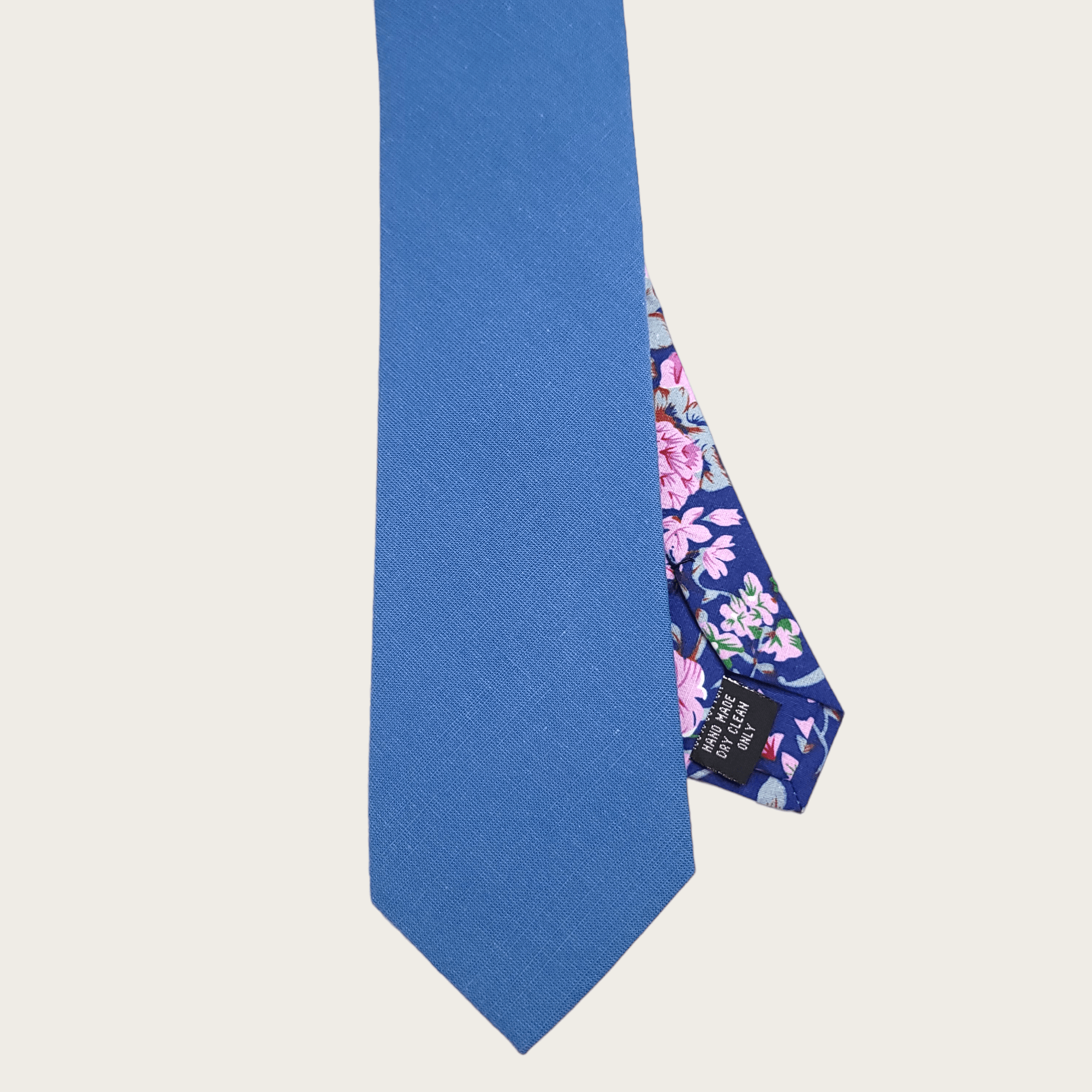 Steel Blue Rose Pink Floral Peekaboo Tie - STYLETIE