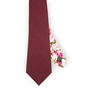 Wine Rose Pink Leaf Floral Peekaboo Tie - STYLETIE