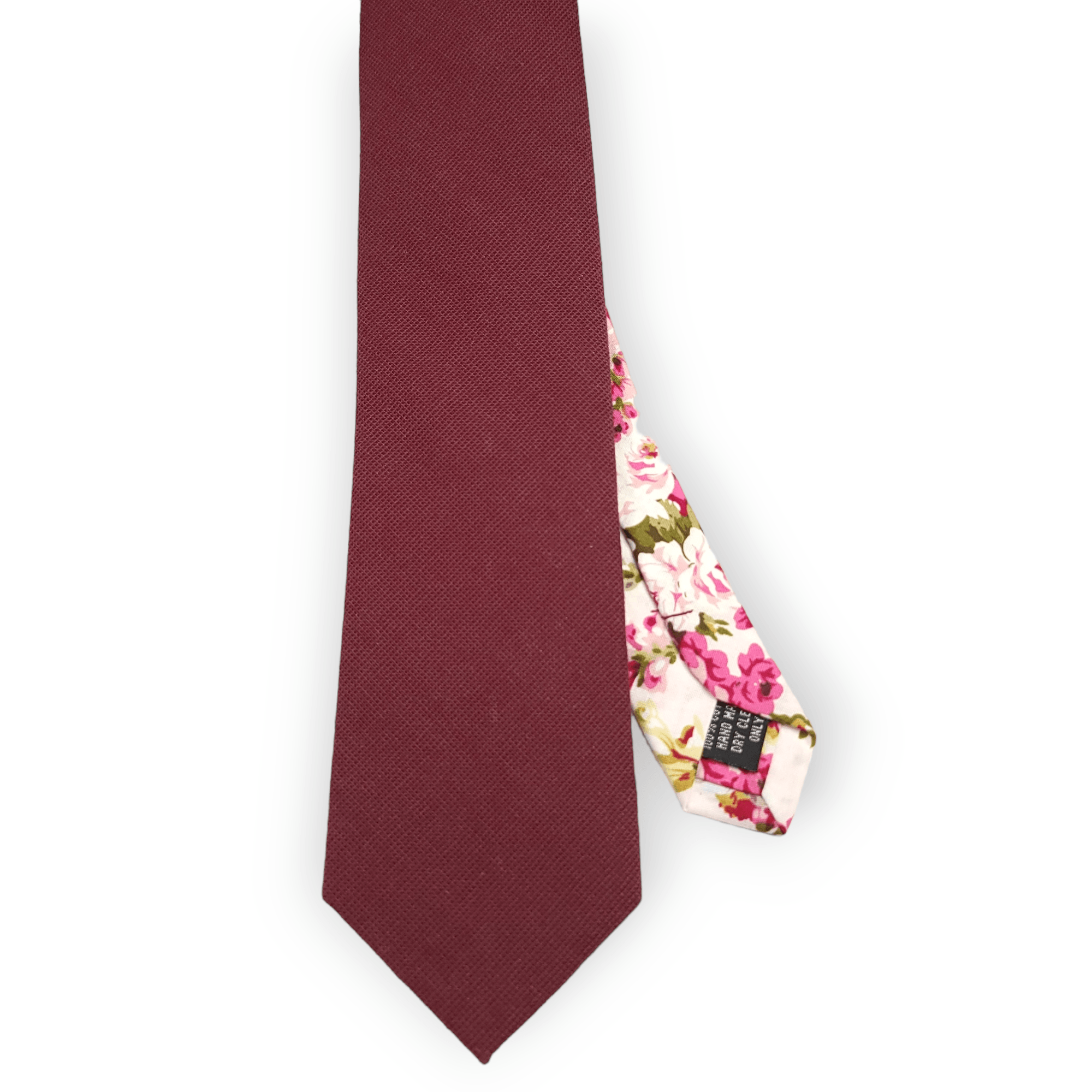 Wine Rose Pink Leaf Floral Peekaboo Tie - STYLETIE