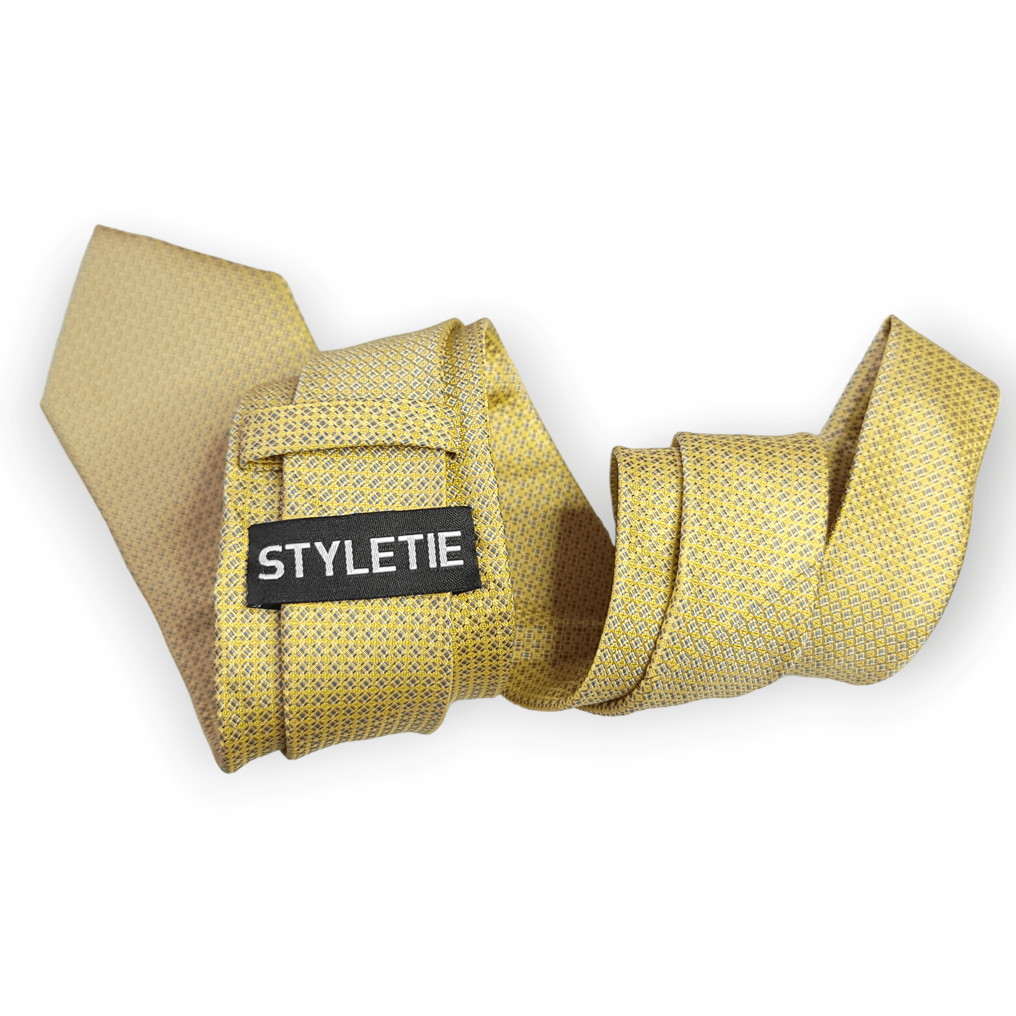 Yellow Dot Silk Tie Pocket Square Cufflink Set - STYLETIE