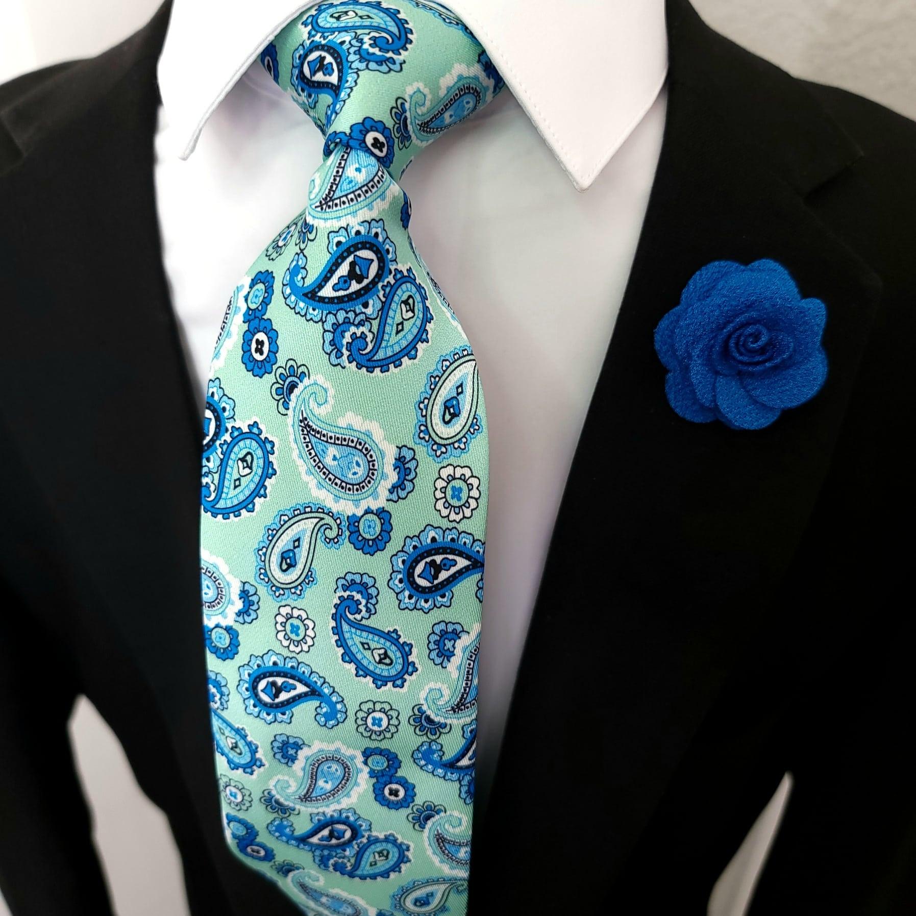 Aqua Mint Blue Paisley Tie - STYLETIE