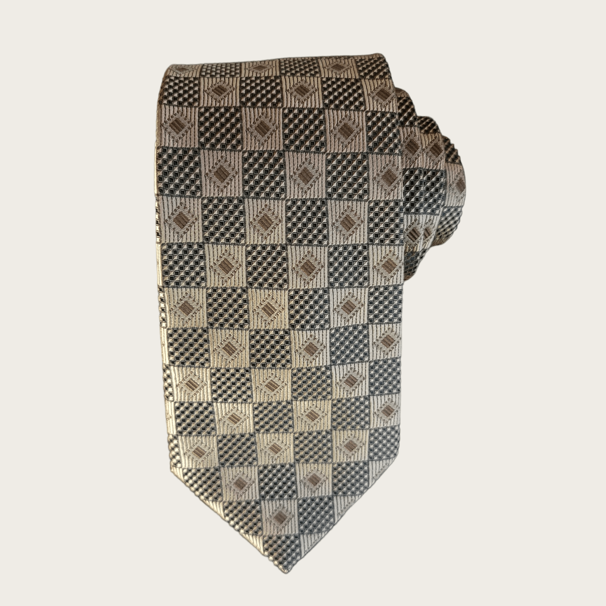 Black Gold Dust Plaid Silk Tie Pocket Square Set - STYLETIE