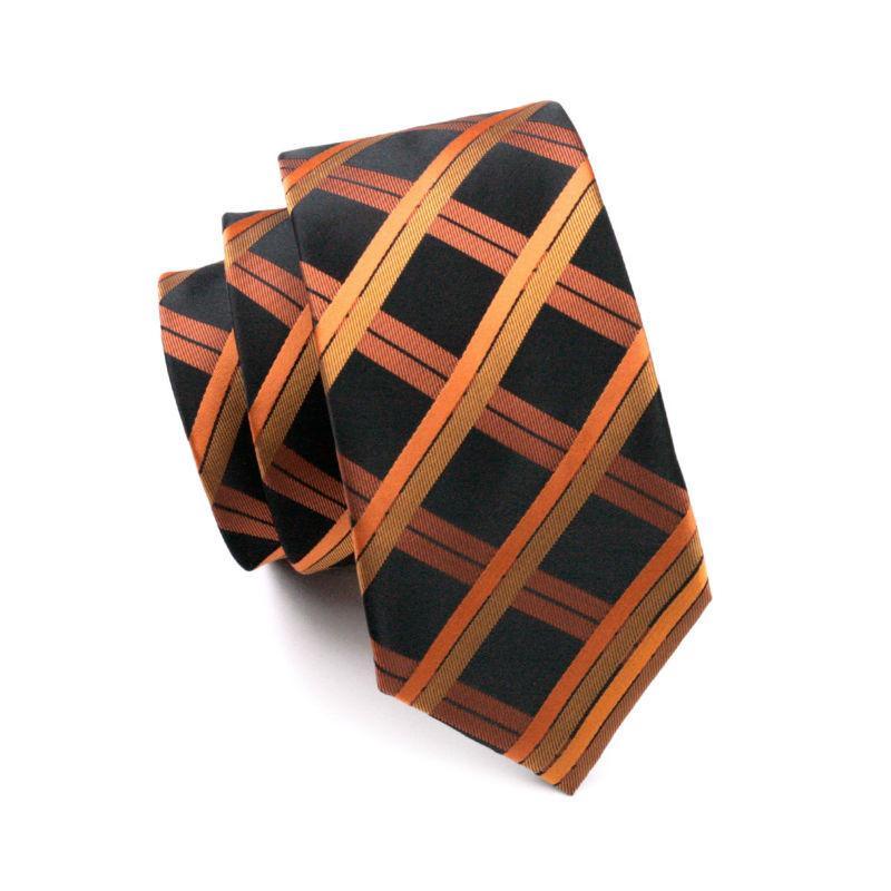 Black Orange Tie Set of Pocket Square & Cufflinks - STYLETIE