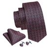 Black Pink Geometric Silk Tie Pocket Square Cufflink Set - STYLETIE