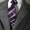 Black Purple Plaid Silk Tie - STYLETIE