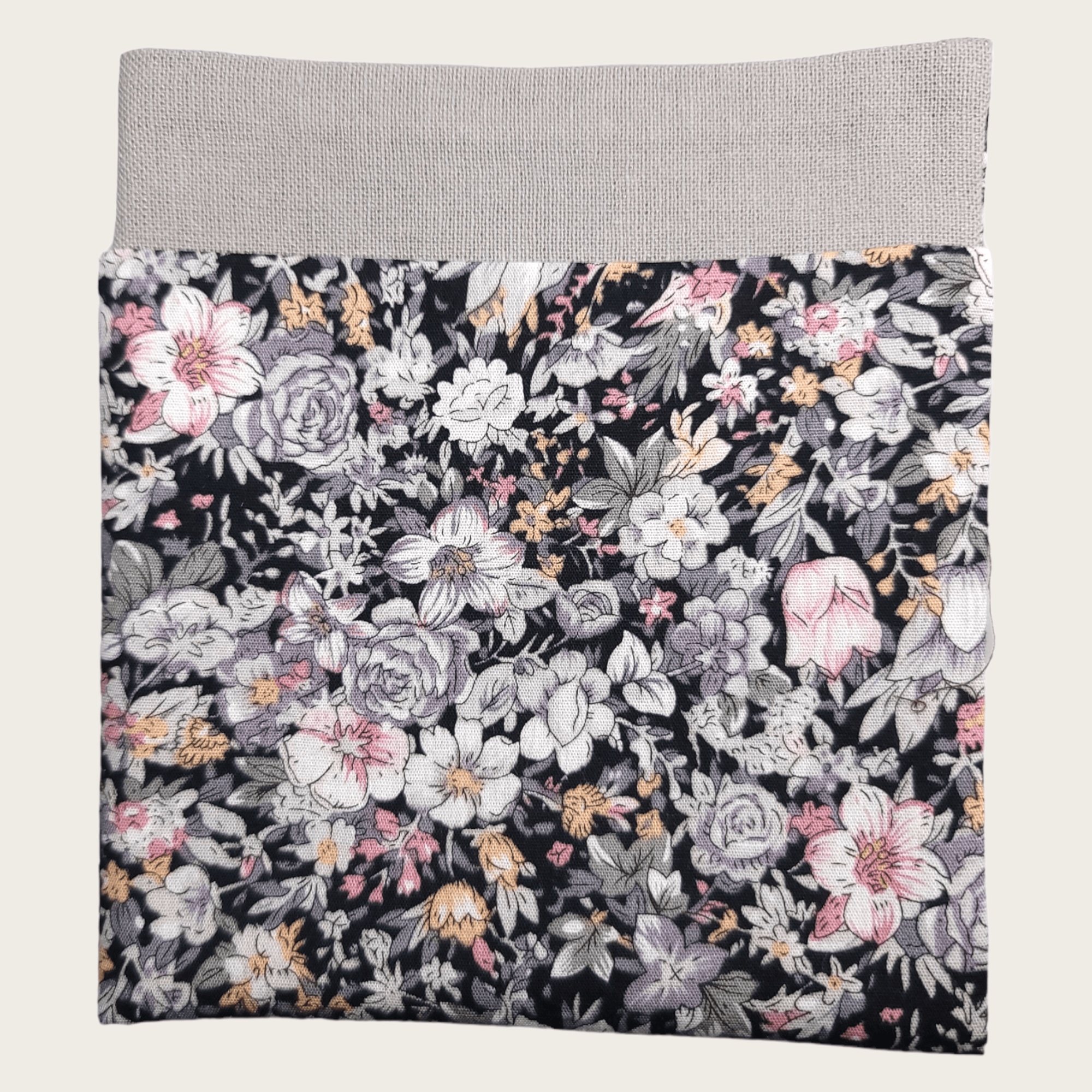 Black Smoke Gray Floral Reversible Pocket Square - STYLETIE