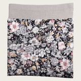 Black Smoke Gray Floral Reversible Pocket Square