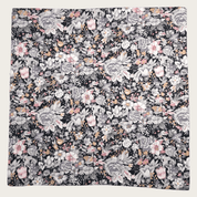 Black Smoke Gray Floral Reversible Pocket Square - STYLETIE