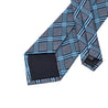 Blue Darkgray Plaid Tie Pocket Square Cufflinks Set - STYLETIE
