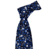 Blue Floral Silk Tie Pocket Square Cufflinks Set - STYLETIE