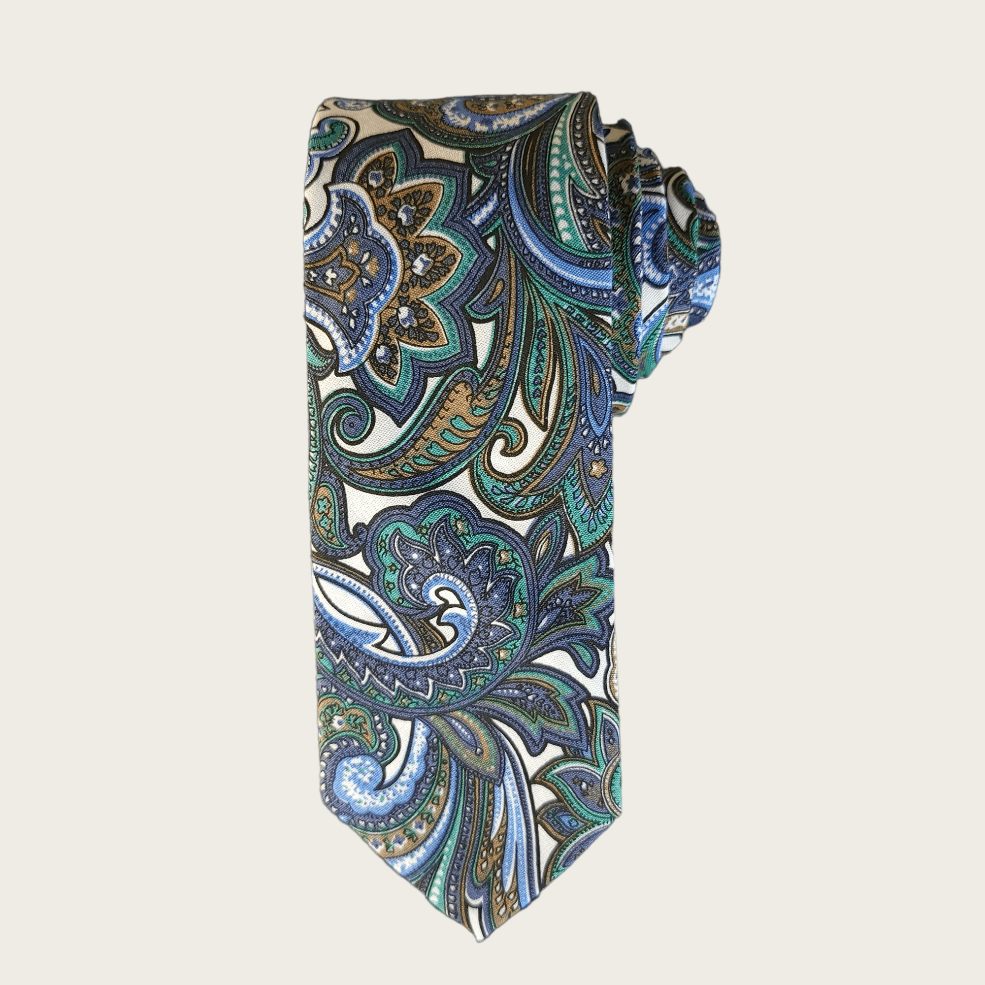Blue Green Floral Slim Tie Pocket Square Set - STYLETIE