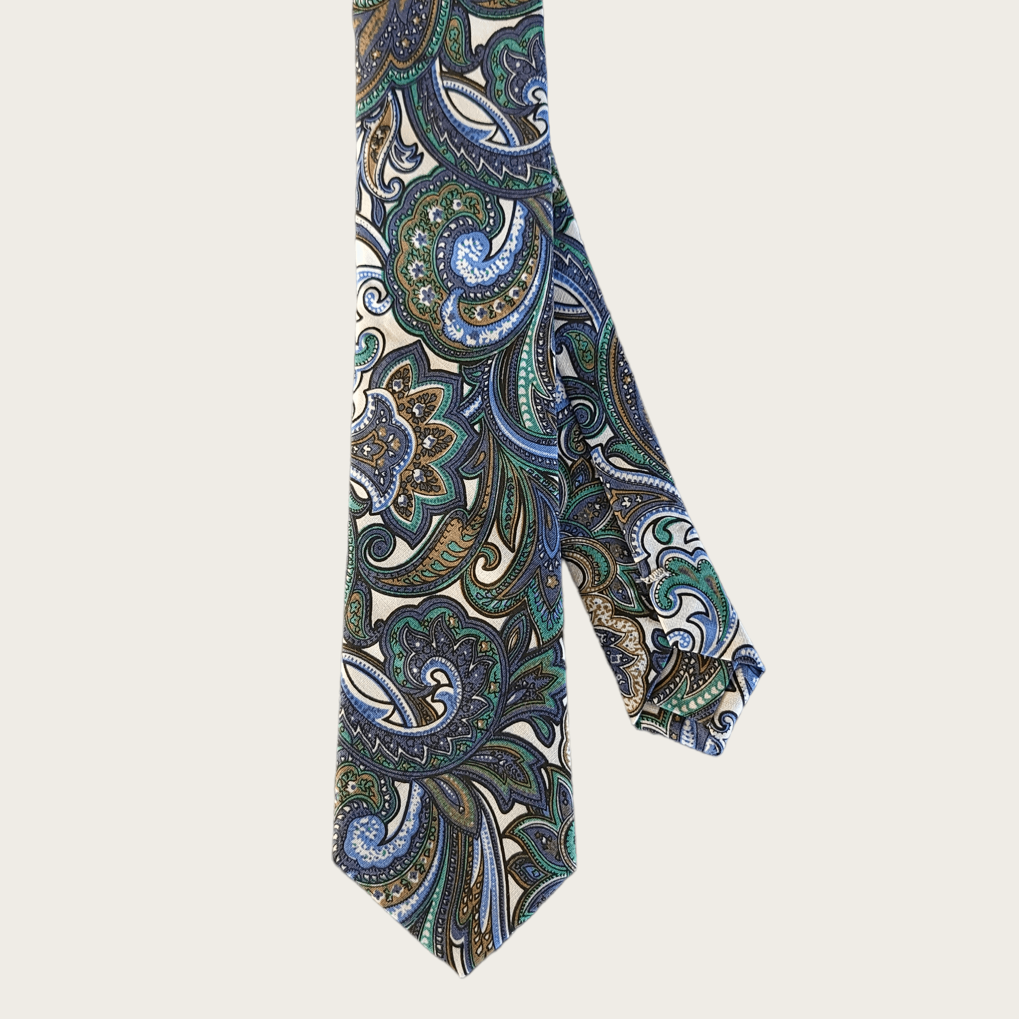 Blue Green Floral Slim Tie Pocket Square Set - STYLETIE