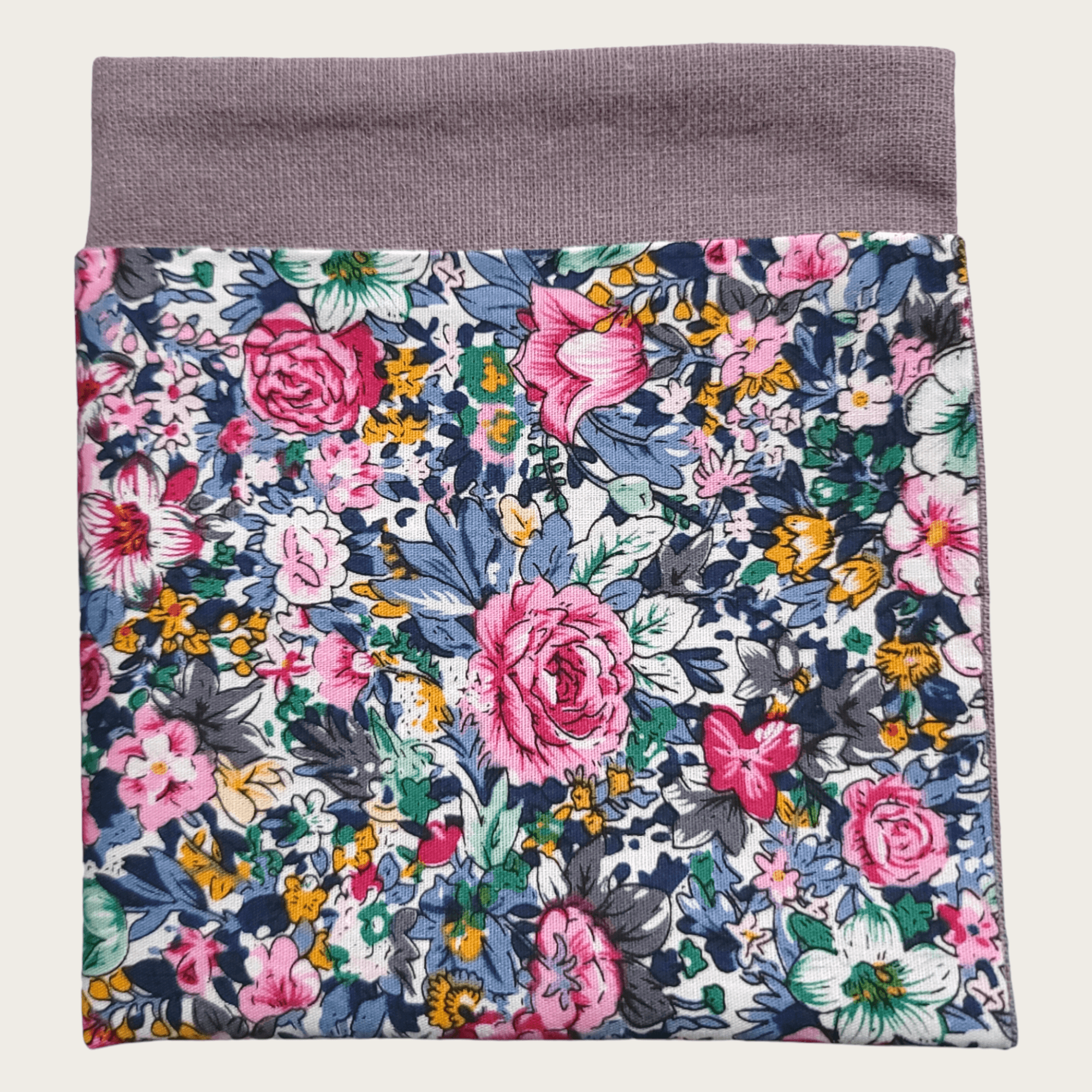 Blue Green Pink Gray Floral Reversible Pocket Square - STYLETIE