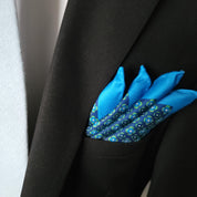 Blue Green Stylish and Elegant Silk Pocket Square - STYLETIE