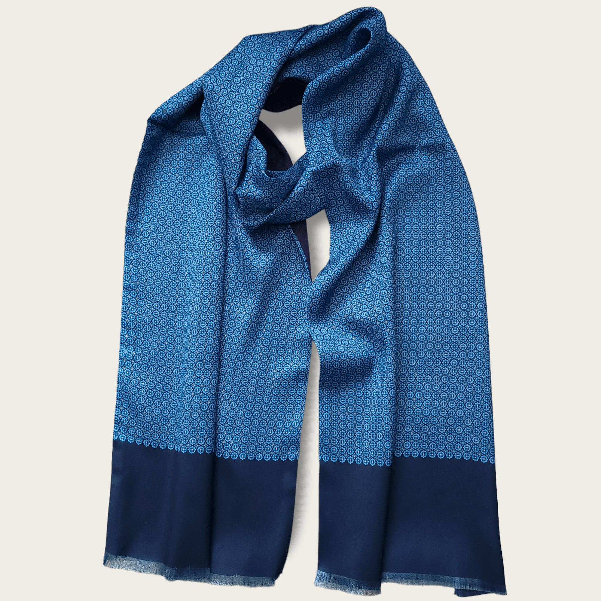 Blue Navy Blue Dot Luxury Scarf - STYLETIE