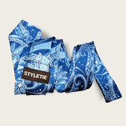 Blue Paisley Floral Tie - STYLETIE