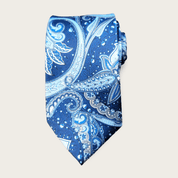 Blue Paisley Floral Tie - STYLETIE