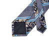 Blue Paisley Stripe Silk Tie Handkerchief Cufflinks necktie Set - STYLETIE