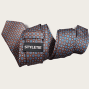 Brown Blue Dot Tie - STYLETIE