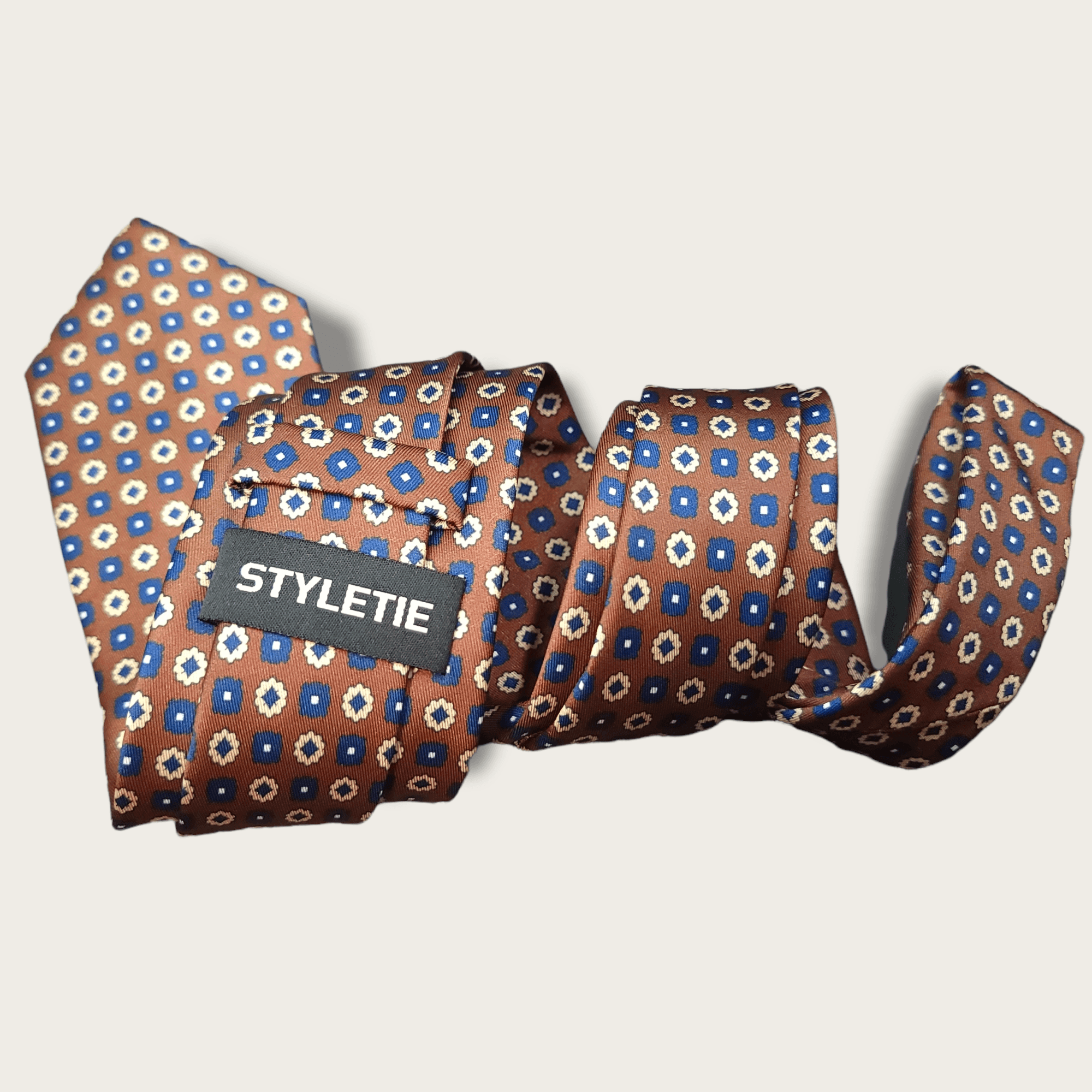 Brown Blue Dot Tie - STYLETIE