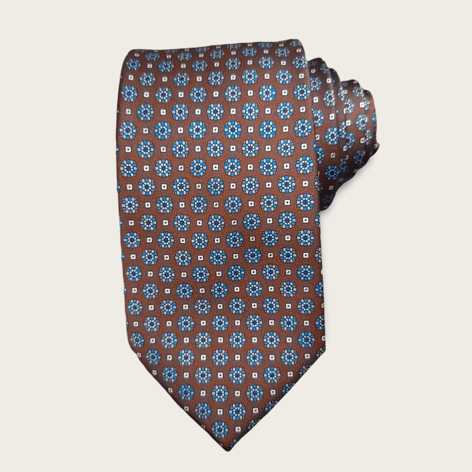 Brown Blue Dot Tie - STYLETIE