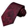 Burgundy Black Silk Tie Pocket Square Cufflink Set - STYLETIE