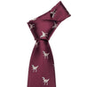 Burgundy Dinosaur Silk Tie Pocket Square Cufflinks Set - STYLETIE
