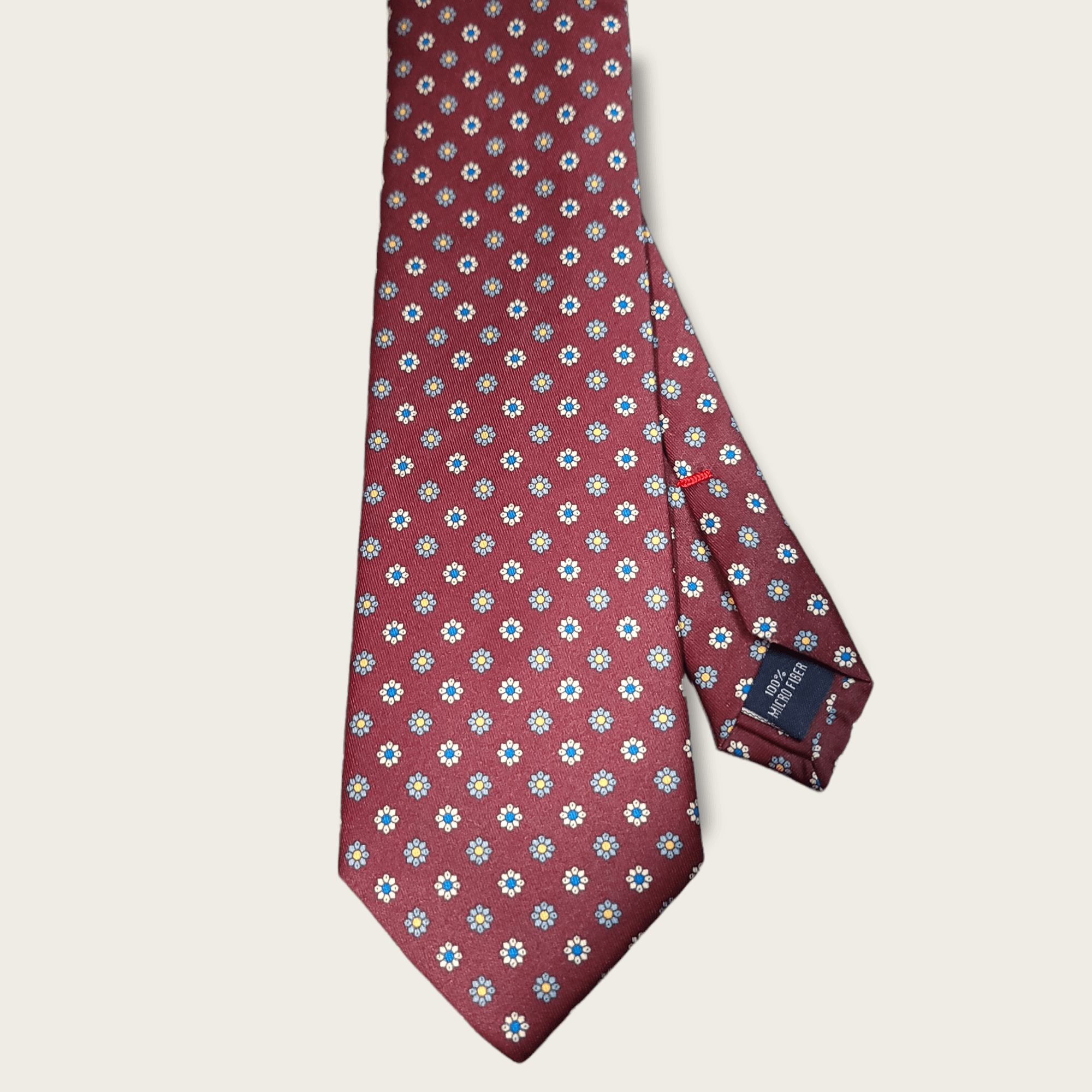 Burgundy Gray Floral Tie - STYLETIE