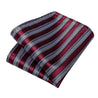 Burgundy Gray Striped Silk Tie Pocket Square Cufflink Set - STYLETIE
