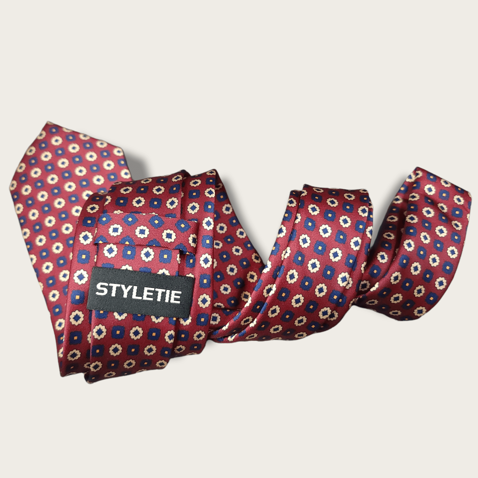 Burgundy Khaki Dot Tie - STYLETIE