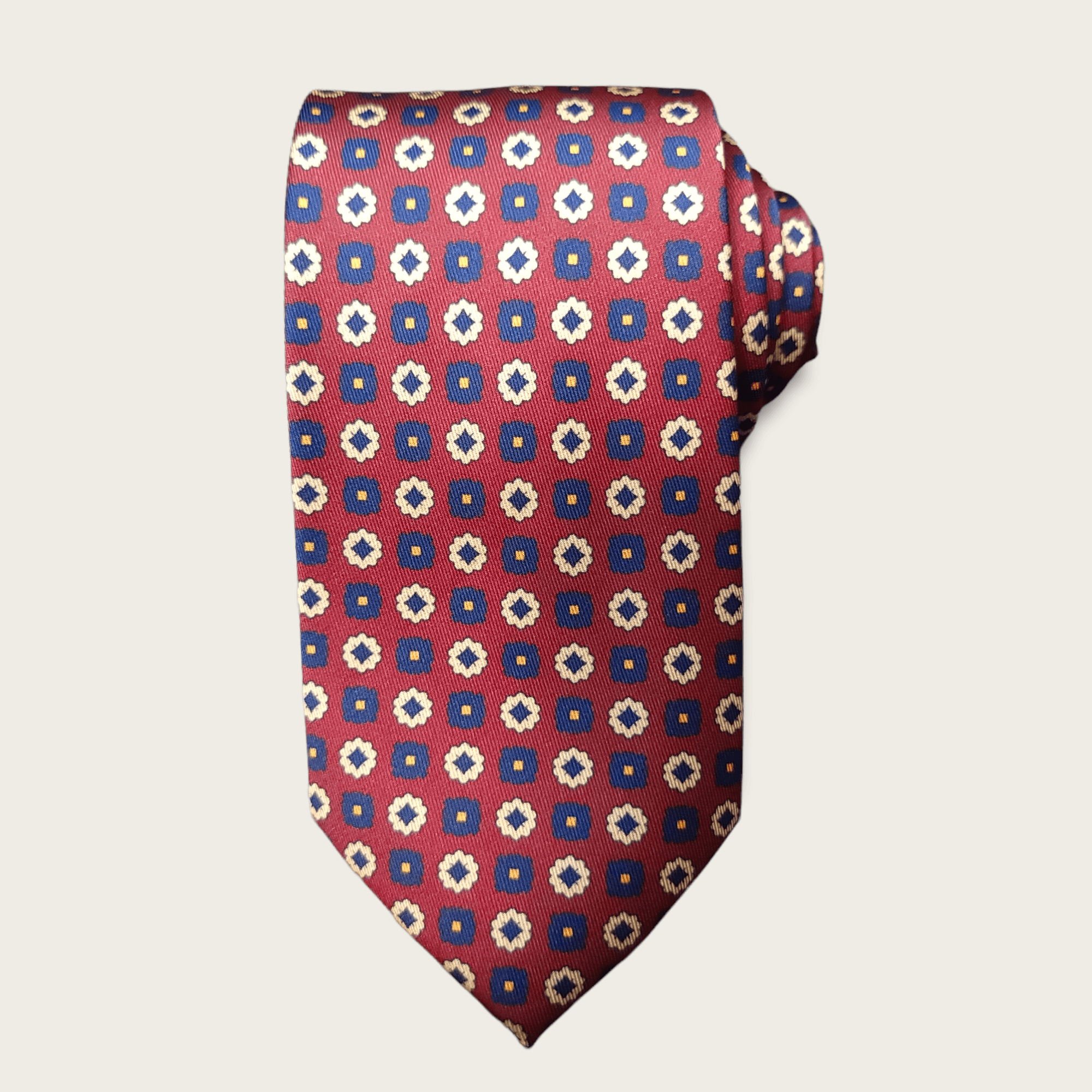 Burgundy Khaki Dot Tie - STYLETIE